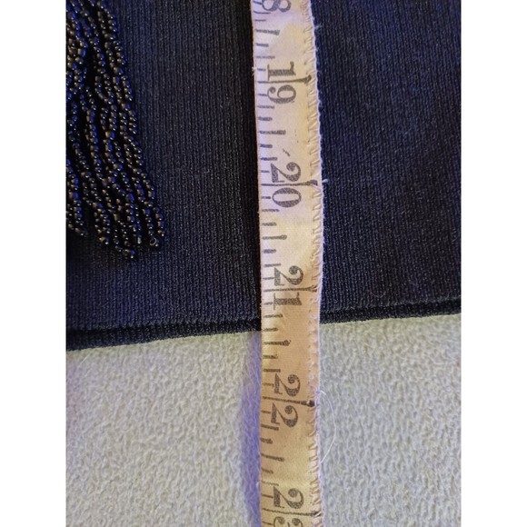 Trousers ETC New York Nylon/Rayon black knit top with beaded rope small - Picture 6 of 7